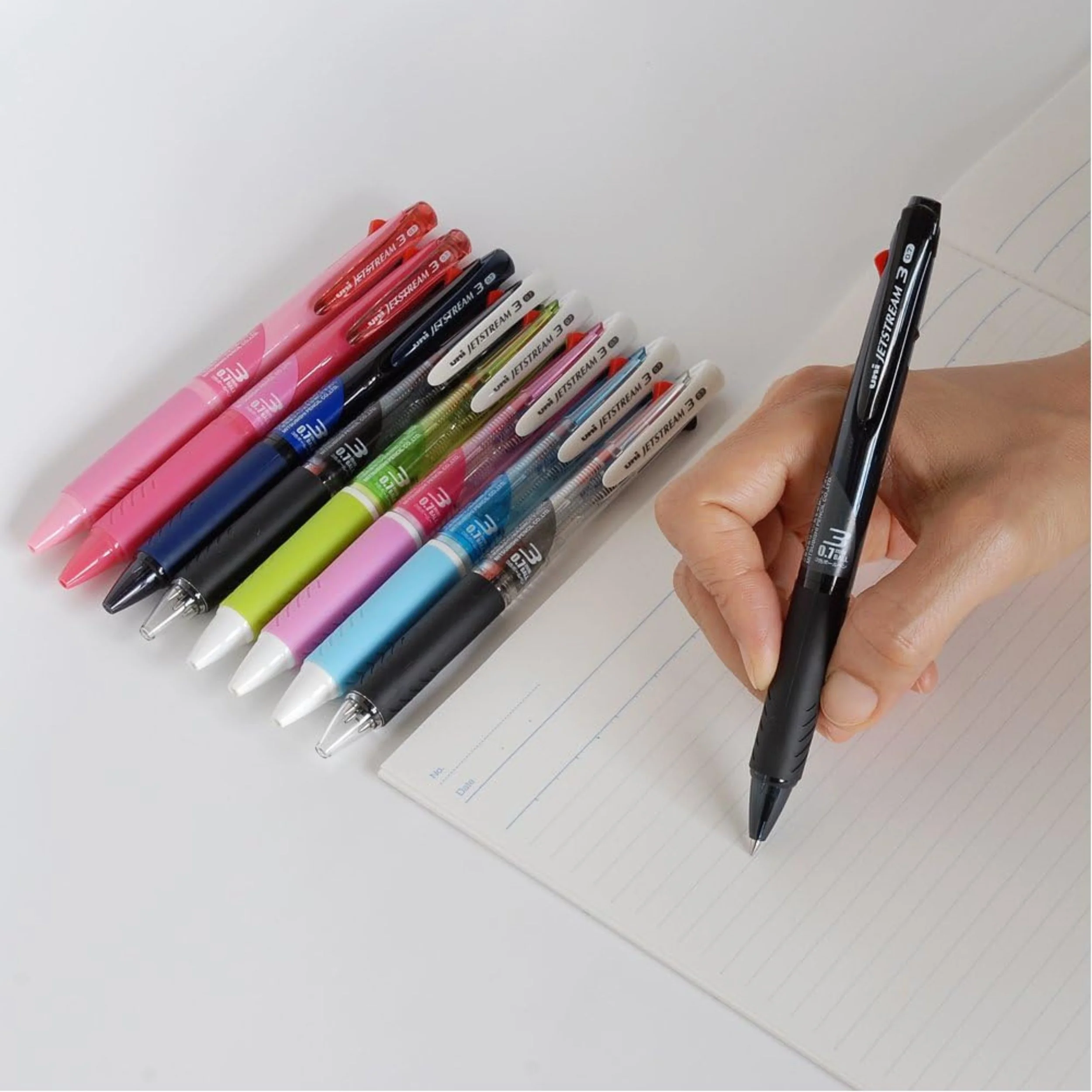 Uni Jetstream 3 Three Ink Multi Color Pen - Clear - 0.7mm - Image 2