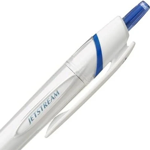 Uni Jetstream Standard Ballpoint Pen - White - Blue Ink - 0.5mm - Image 4