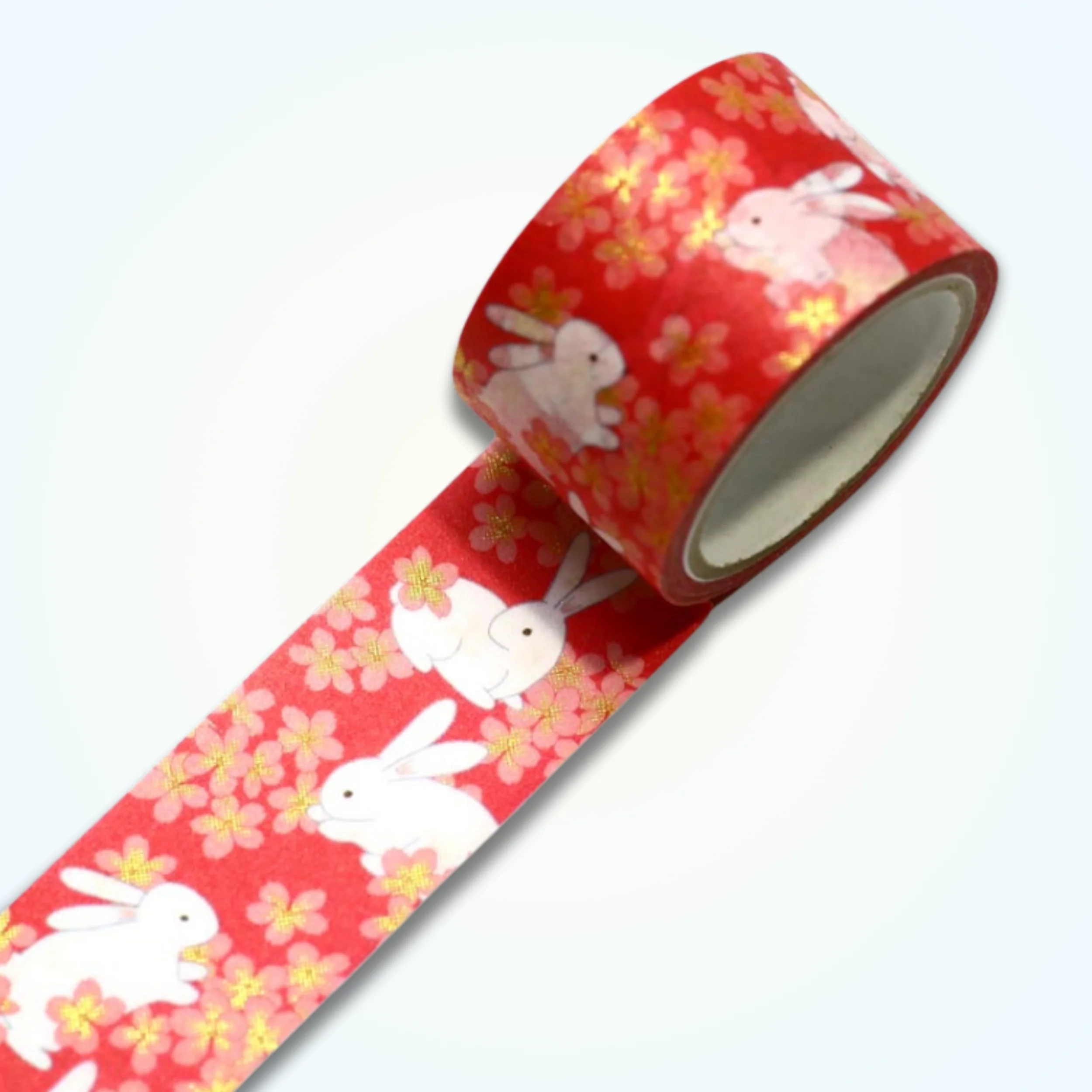 Washi Tapes - Rabbit Cherry Blossom (Large) - Kimono-bi - Image 3