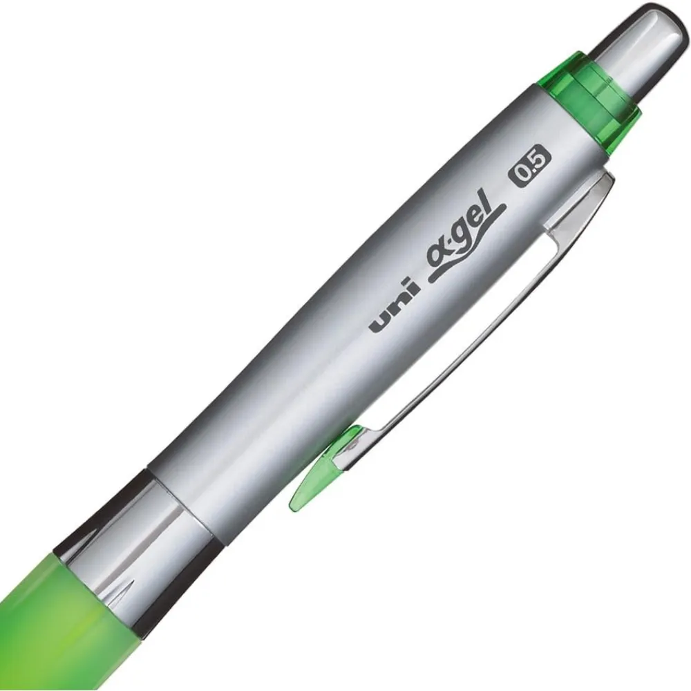 Uni alpha-gel Shaker Mechanical Pencil - Soft Grip - Yellow Green - 0.5mm - Image 4