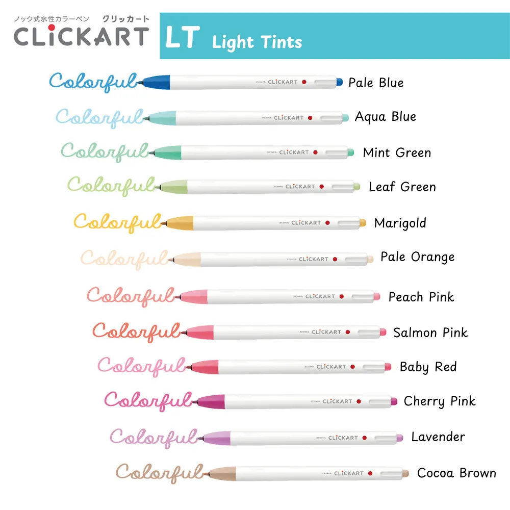 Zebra Clickart Marker Set - Light tints - 12 colors - Image 3