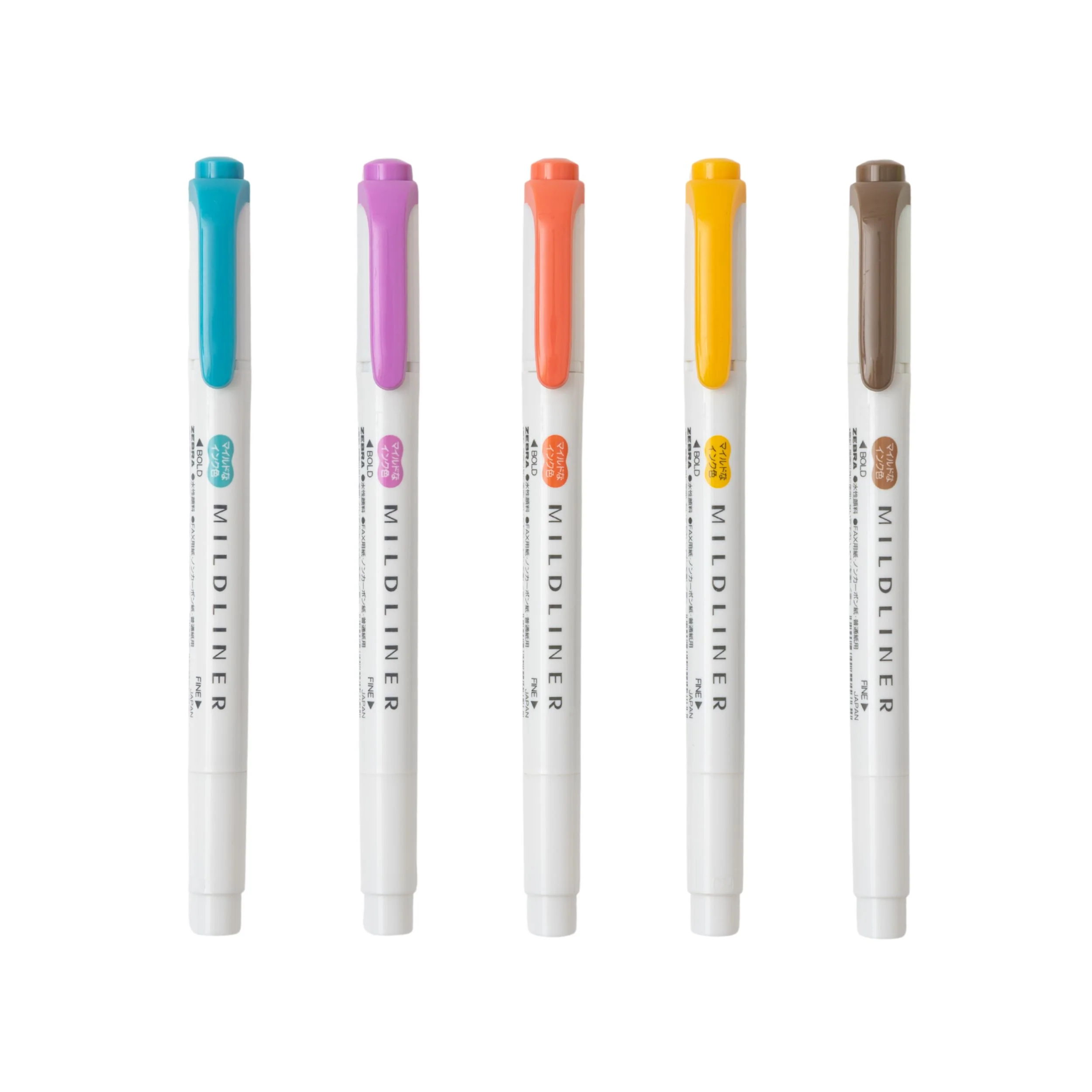 Zebra Mildliner - Warm - 5 x Double Sided Highlighter Set - Image 4