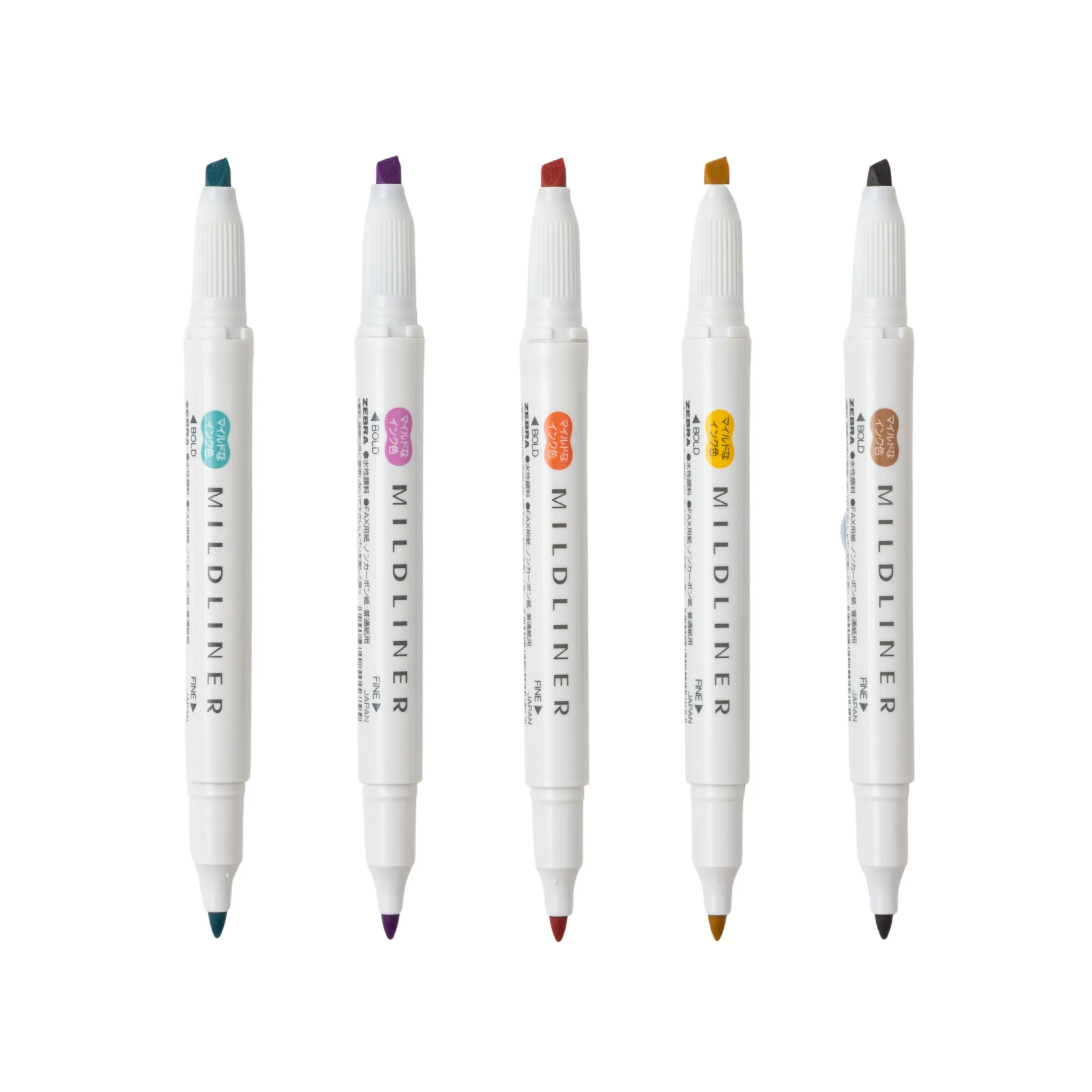 Zebra Mildliner - Warm - 5 x Double Sided Highlighter Set - Image 5