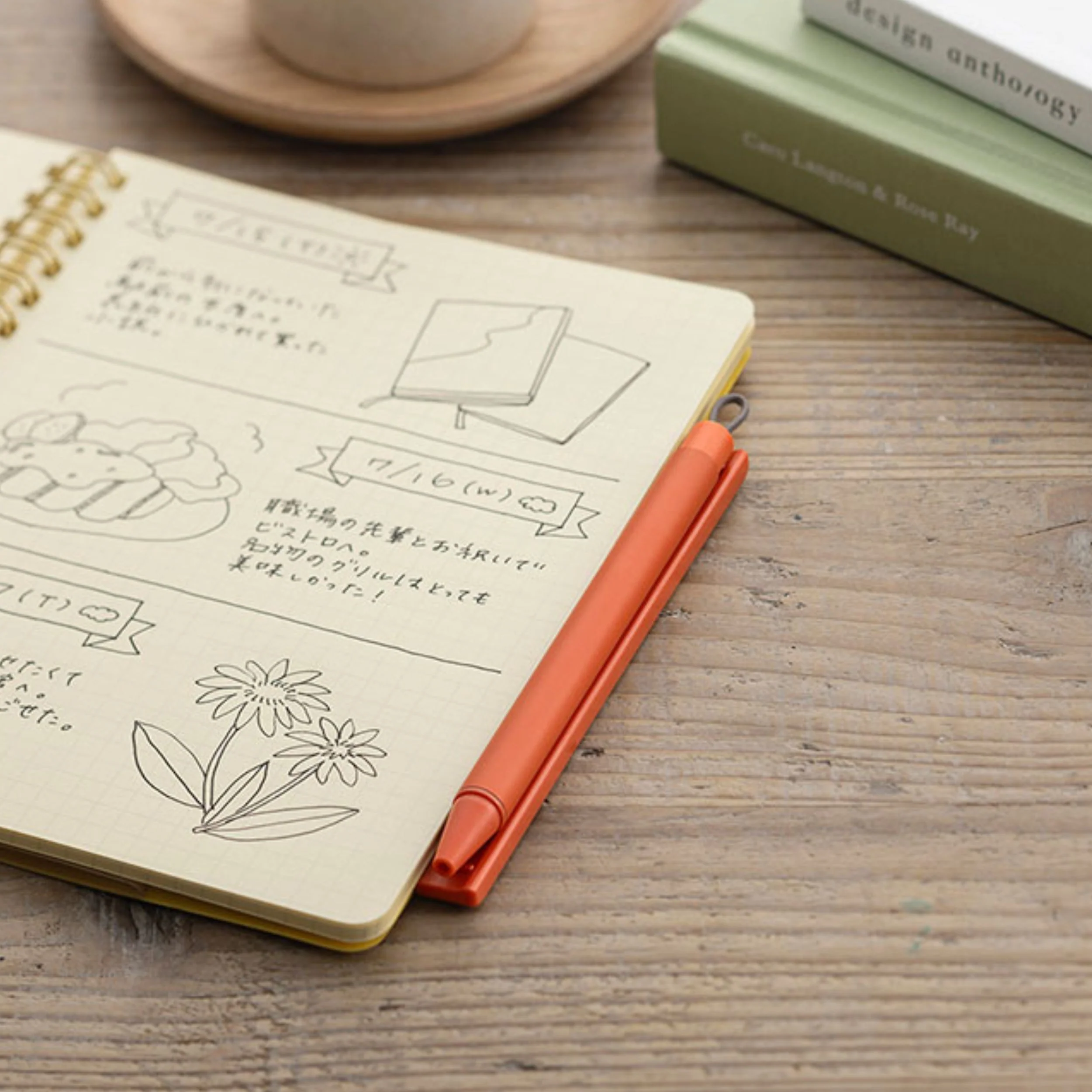 Zebra Pitan Ballpoint Pen Holder for Notebooks 0.5 - Orange - Image 5