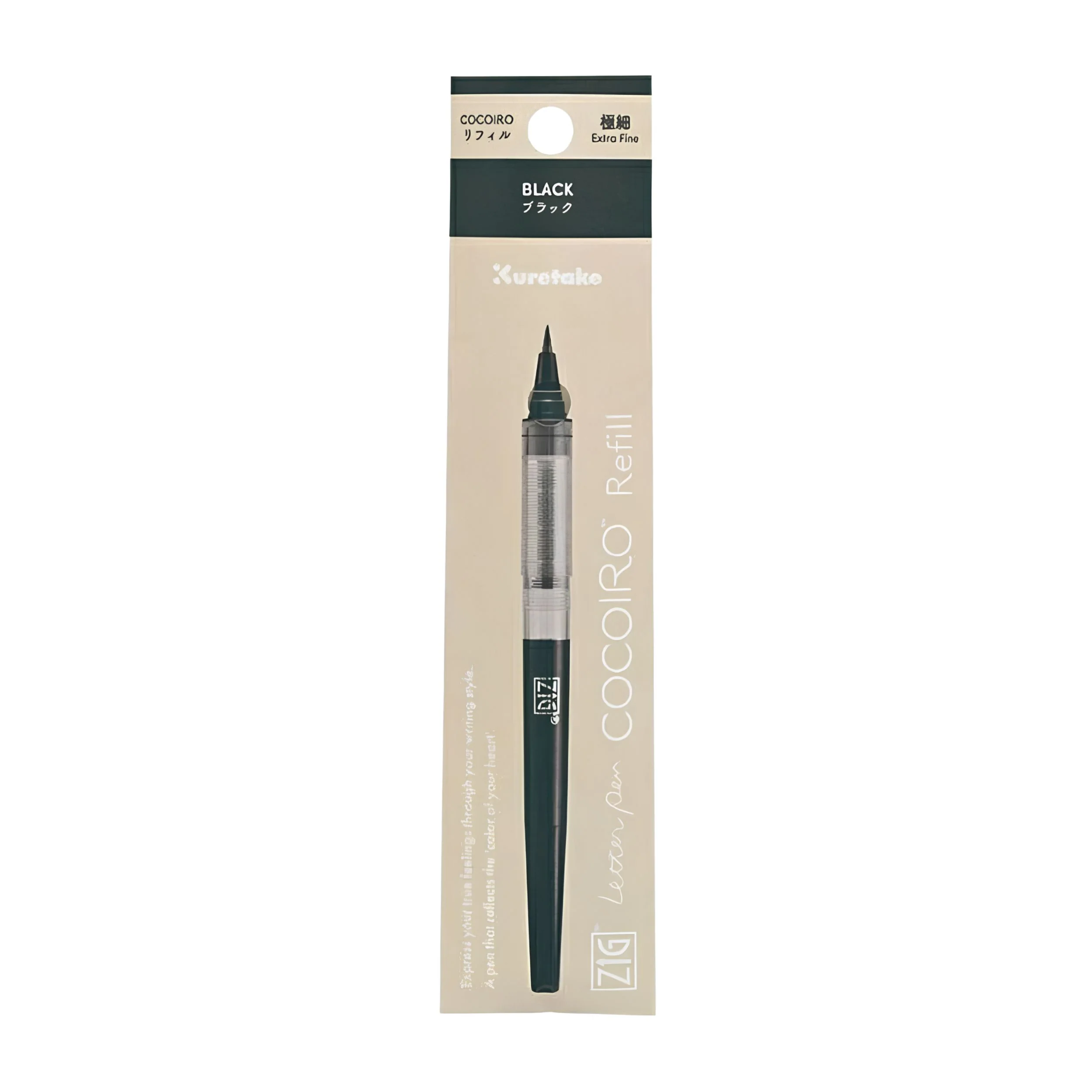 ZIG LETTER PEN COCOIRO Refill Extra Fine - Black - Image 2